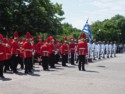 A band and Navy sailors